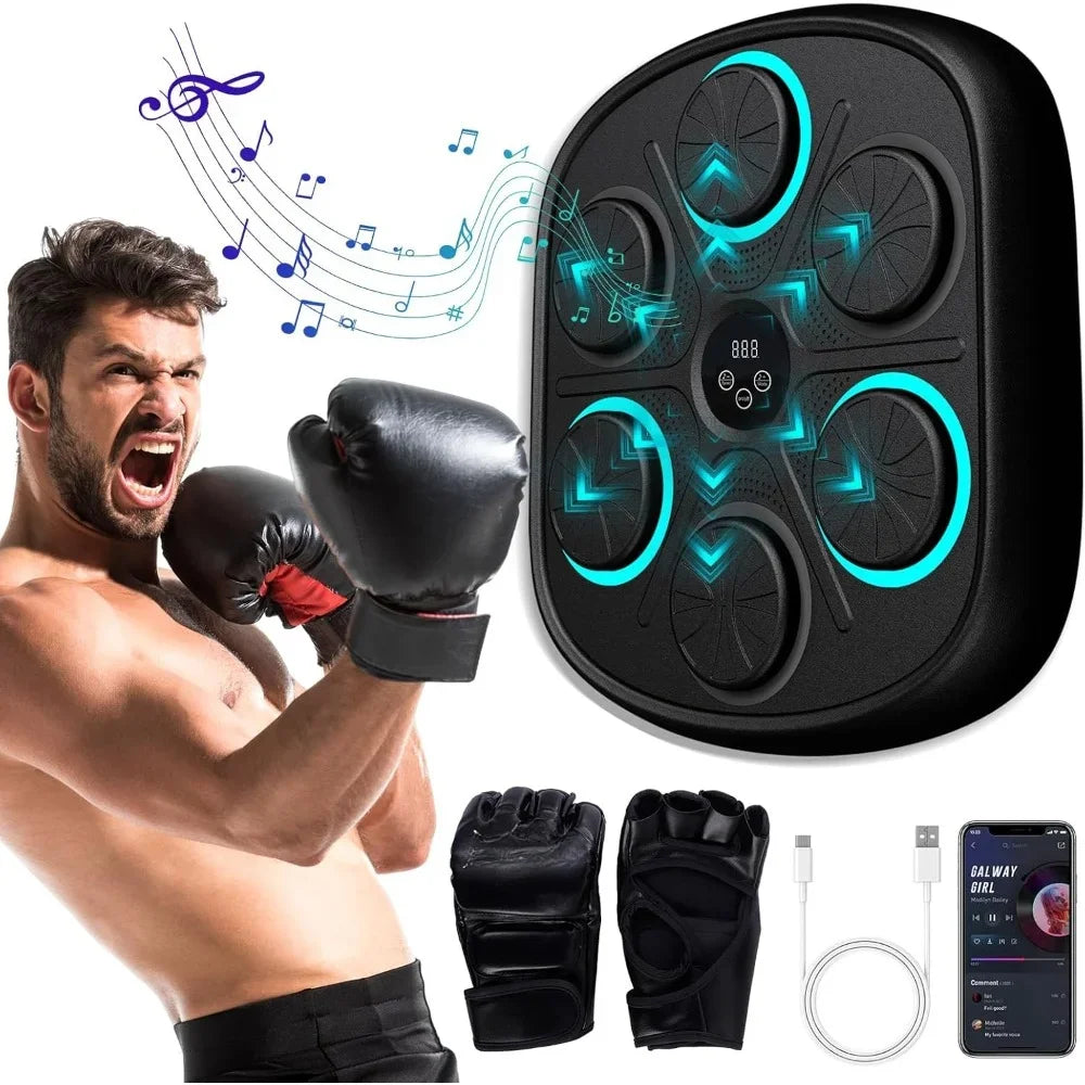 Smart Music Boxing Machine: Home Wall-Mounted Training Gear - Bluetooth Interactive Fun - Fitness and Reflex Improvement Boxing